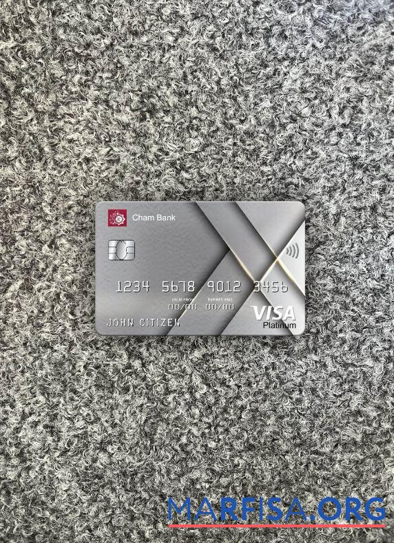 Blank Syria Cham Bank visa platinum card photolook front real example